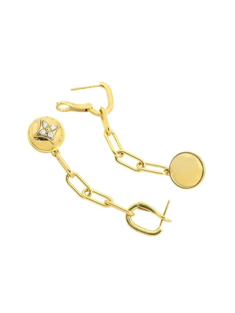 Louis Vuitton B Blossom Diamond Earrings 18K Yellow Gold